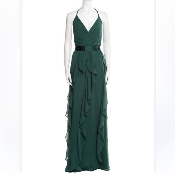 White by Vera Wang Green Halter Maxi Dress US14 - Picture 1 of 11